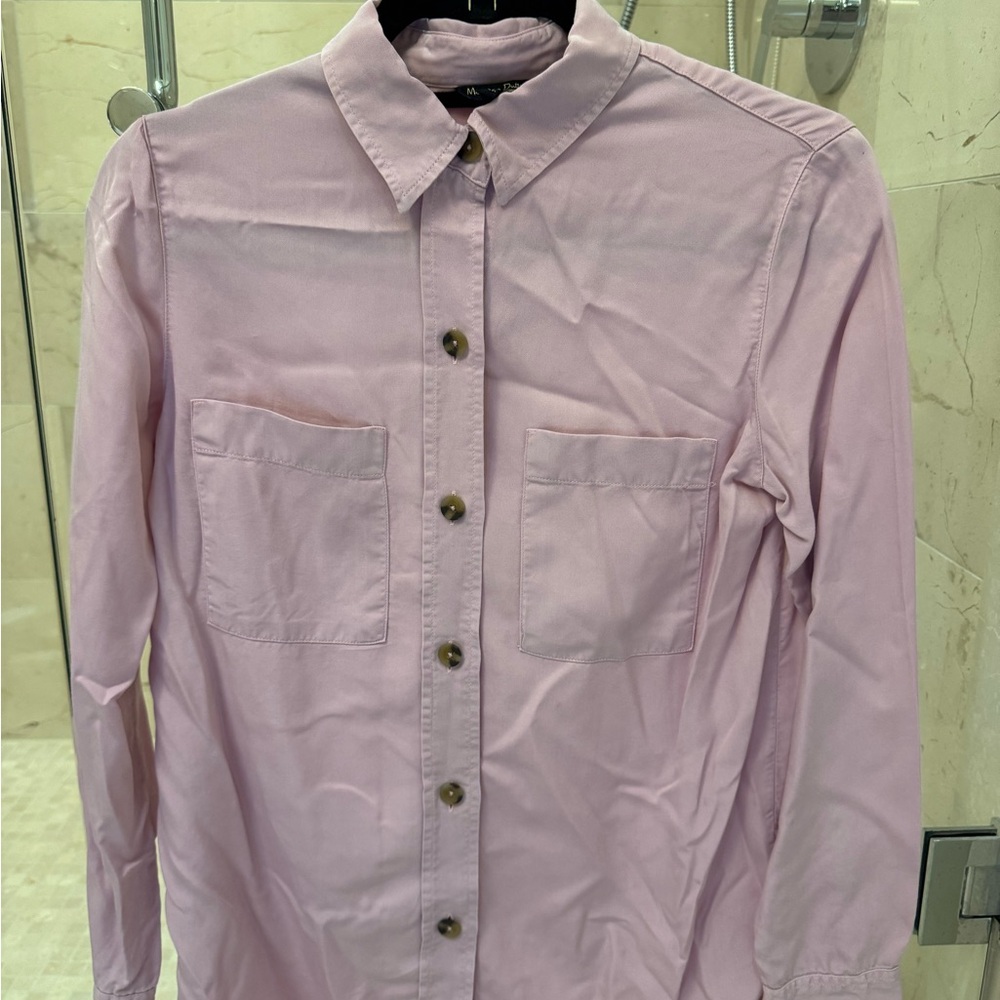 Massimo Dutti Women’s Medium Pink Buttoned Up Shirt